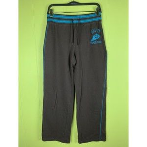CATO Sweat Pants Womens M Gray Aqua Stretch Waist Drawstring Lounge Track